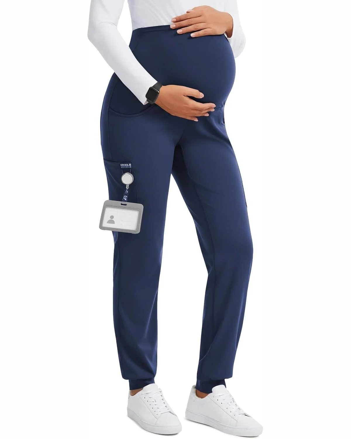 Maternity Scrub Joggers in Navy, KECOLS