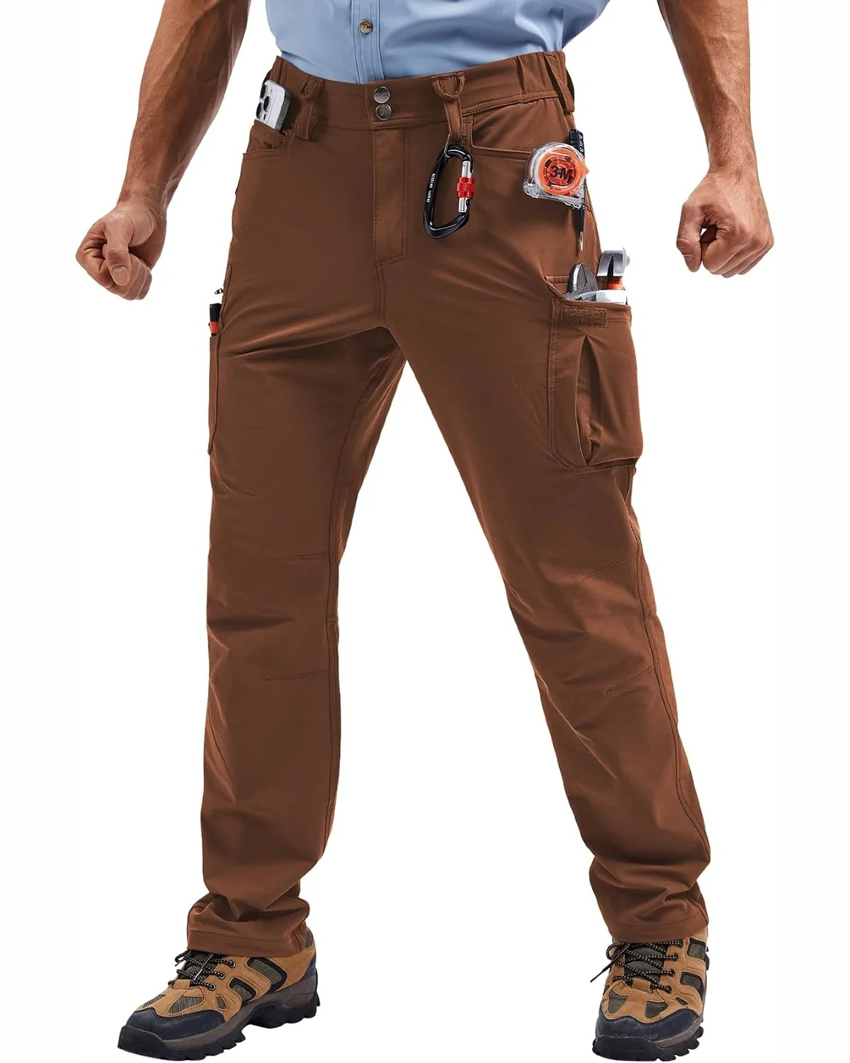 Technical Work Pants in Sand Brown, KECOLS