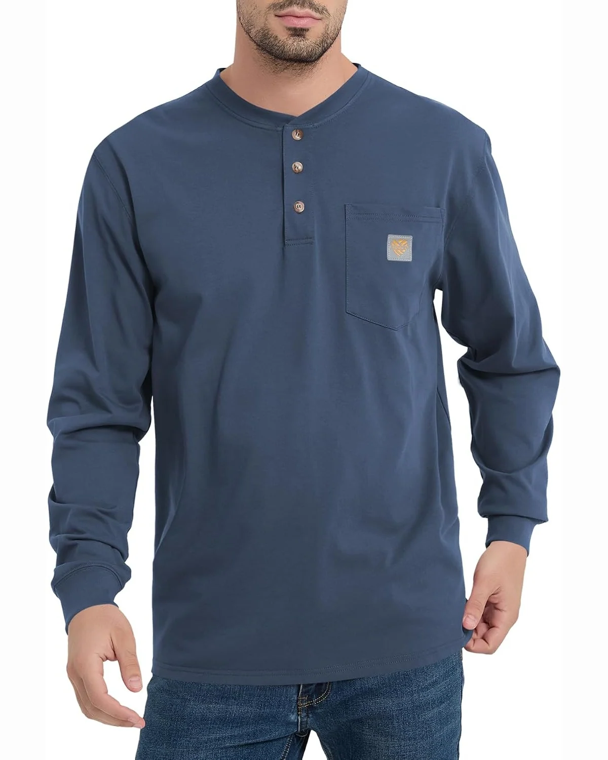 Long-Sleeve Henley in Lakeshore, KECOLS