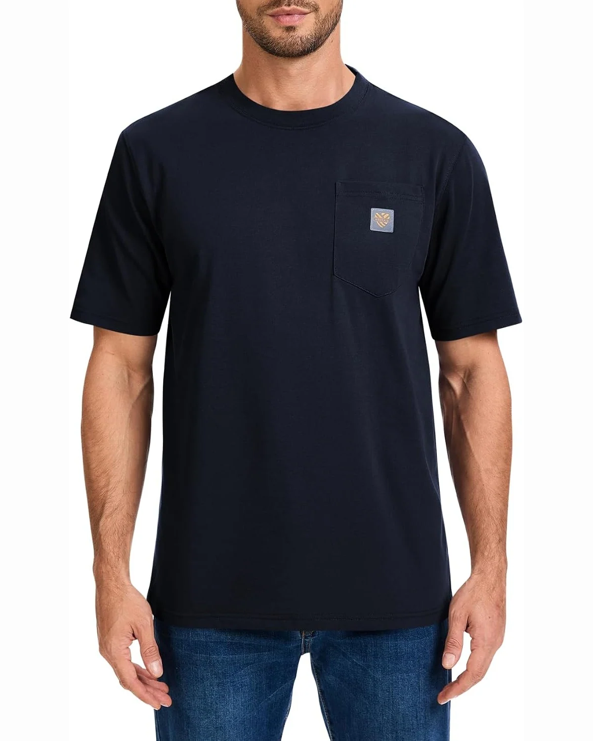 Heavyweight Pocket Tee in Navy, KECOLS