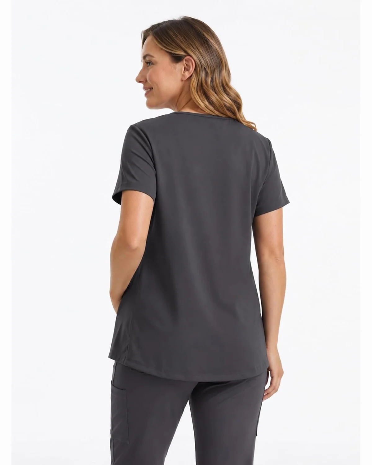 Maternity Scrub Top in Grey, KECOLS