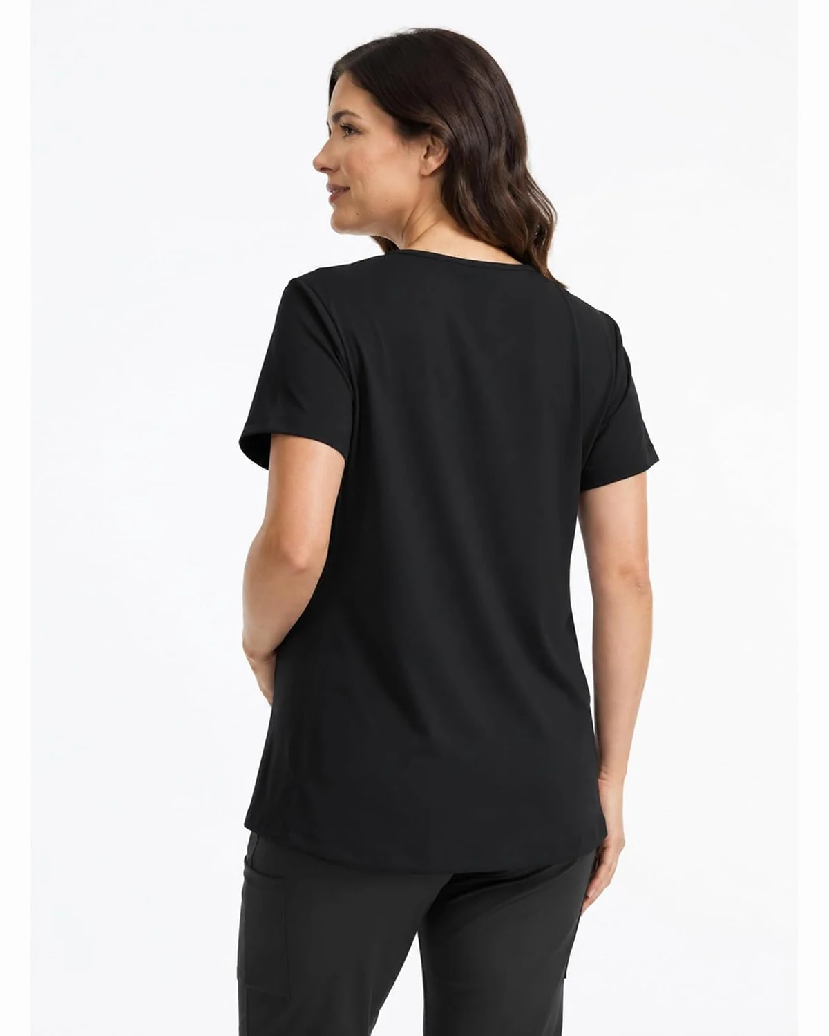 Maternity Scrub Top in Black, KECOLS